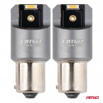 Λαμπακια PY21W BAU15s 12/24V 6.000K 2xSMD Led Full CAN-BUS Πορτοκαλι Pro Series Amio - 2 Τεμ.