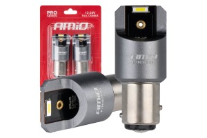 Λαμπακια P21/5W BAY15d 12/24V 6.000K 2xSMD Led Full CAN-BUS Λευκο Pro Seriesamio - 2 Τεμ.