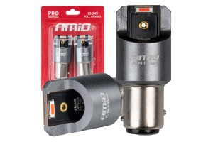 Λαμπακια P21/5W BAY15d 12/24V 6.000K 2xSMD Led Full CAN-BUS Κοκκινο Pro Series Amio - 2 Τεμ.