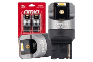 Λαμπακια WY21W 7440 12/24V 6.000K 2xSMD Led Full CAN-BUS Πορτοκαλι Pro Series Amio - 2 Τεμ.