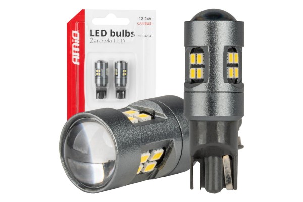 Λαμπακια T10 W5W 12V/24V Led CAN-BUS 16xSMD 2016 Λευκο Φως 5.500K (ΣΕ Χρωμα ΧΡΩΜΙΟΥ) Amio -2 ΤΕΜ.