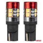 Λαμπακια Led T10 W5W 12V/24V Led CAN-BUS 9xSMD 3030 Λευκο Φως 5.500K (ΣΕ Χρωμα ΚΟΚΚΙΝΟ-ΜΑΥΡΟ) Amio - 2 ΤΕΜ.