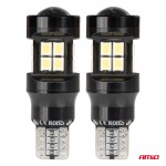 Λαμπακια Led T15 W16W 12V/24V Led CAN-BUS 15xSMD 2835 Λευκο Φως 5.500K (ΣΕ Χρωμα ΜΑΥΡΟ) Amio - 2 ΤΕΜ.