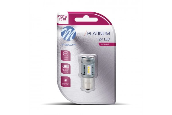 Λαμπακι PY21W 12/24V BA15s 12xSMD3030 Led CAN-BUS Πορτοκαλι Platinium Blister M-TECH - 1 Τεμ