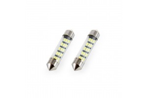 AMiO C5W 39mm LED 15xSMD 3014 Λευκό 12V 2τμχ