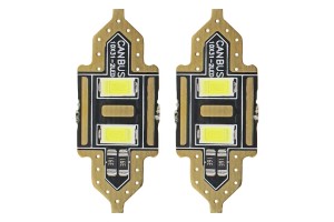 Λαμπακια Πλαφονιερας 31mm 12V 5.600K 2xSMD 5730 Led Amio - 2 ΤΕΜ.