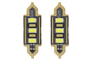 Λαμπακια Πλαφονιερας 39mm 12V 5.600K 3xSMD 5730 Led Amio - 2 ΤΕΜ.