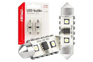 Λαμπακια Πλαφονιερας 39mm 12/24V C5W 5500K 12xSMD 3838 CAN-BUS Festoon (ΛΕΥΚΟ) Αμιο - 2 ΤΕΜ.