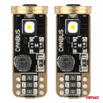 Λαμπακια T10 W5W 12V/24V Led CAN-BUS 3xSMD 3838 Λευκο 5500K Αμιο - 2 ΤΕΜ.
