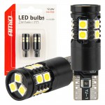 Λαμπακια T10 W5W 12V/24V Led CAN-BUS 13xSMD 3030 Λευκο 5500K Αμιο - 2 ΤΕΜ.