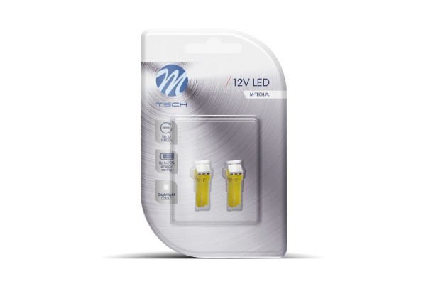 T5 12V W2x4,6d Led 1xSMD5050 Κιτρινο (ΚΑΡΦΩΤΟ ΑΚΑΛΥΚΟ) Blister M-TECH -2 ΤΕΜ.