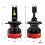Λαμπες Led H4 10-16V 90W 6.500K 9900lm Can Bus (ME ΑΝΕΜΙΣΤΗΡΑΚΙ) X3 Series Amio - 2ΤΕΜ.