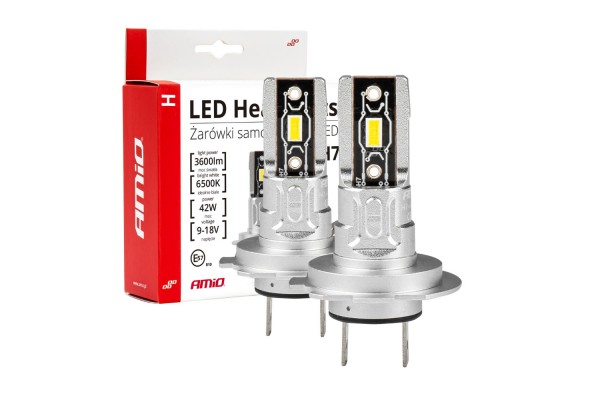 Λαμπες Led H7 H-SERIES 9>18V 42W 6500K 3600lm +200% Csp Ledamio - 2 TEM.
