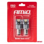 Λαμπες T4W BA9s 12/24V 6.000K 4xSMD Led Full CAN-BUS Λευκο 3030 Pro Series Amio - 2 ΤΕΜ.