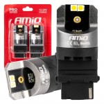 Λαμπες P27W 12/24V 6.000K 4SMD Led CAN-BUS Λευκα Pro Series Amio - 2 ΤΕΜ.