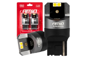 Λαμπες WY21W 12/24V 6.000K 4SMD Led CAN-BUS Κιτρινο Pro Series Amio - 2 ΤΕΜ.