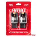 Λαμπες WY21W 12/24V 6.000K 4SMD Led CAN-BUS Κιτρινο Pro Series Amio - 2 ΤΕΜ.
