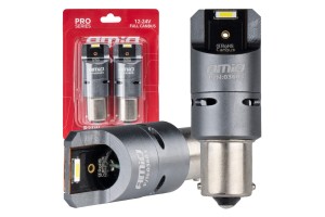 Λαμπες P21W BA15S 12/24V 6.000K 2xSMD Led Full CAN-BUS (ΜΕ ΑΝΕΜΙΣΤΗΡΑΚΙ) Λευκο Pro Series Amio - 2 ΤΕΜ.