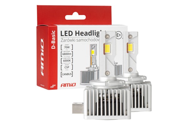 Λαμπες Led D3S/D8R 12V 6.000K 6800lm CAN-BUS D-BASIC Series Amio - 2 Τεμ.