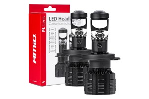 Λαμπες H4 PL-LENS Series 9>36V 60W 5.000K 3.800lm Led 2x4575 Smd CAN-BUS Με Προτζεκτορα Amio - 2 Τεμ.