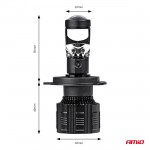 Λαμπες H4 PL-LENS Series 9>36V 60W 5.000K 3.800lm Led 2x4575 Smd CAN-BUS Με Προτζεκτορα Amio - 2 Τεμ.