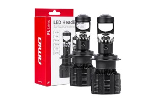 Λαμπες H7 PL-LENS Series 9>36V 60W 5.000K 3.800lm Led 2x4575 Smd CAN-BUS Με Προτζεκτορα Amio - 2 Τεμ.
