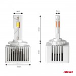 Λαμπες Led D3S/D5R/D8S 12/24V 6000K 9.000lm 50W X All In One Series CAN-BUS (ΜΕ ΑΝΕΜΙΣΤΗΡΑΚΙ) Amio - 2 ΤΕΜ.