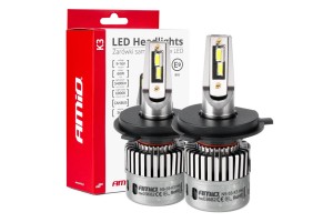 Λαμπες H4 9>16V 6.000K 5.400lm 60W K3 Series Led CAN-BUS (ΜΕ ΨΥΚΤΡΑ) Amio - 2 Τεμ.
