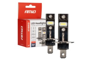 Λαμπες Led H3 12V 60W 6.000K 5.600lm +400% Led CAN-BUS Hybrid Series Amio - 2 ΤΕΜ.