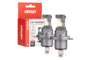 Λαμπες Led H4 12V 60W 6.000K 5.600lm +400% Led CAN-BUS Hybrid Series Amio - 2 ΤΕΜ.