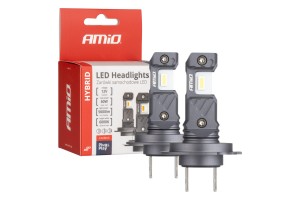 Λαμπες Led H7/Η18 12V 60W 6.000K 5.600lm +400% Led CAN-BUS Hybrid Series Amio - 2 ΤΕΜ.