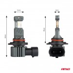 Λαμπες Led HΒ3 9005 / HIR1 / H10 12V 60W 6.000K 5.600lm +400% Led CAN-BUS Hybrid Series Amio - 2 ΤΕΜ.