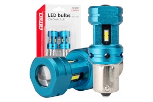 Amio - Λάμπες Led Αυτοκινήτου Canbus 1156 BA15S P21W 4SMD 1860 6000K Λευκή – Universal 12V/24V - 2 Τεμ. (04252/AM)