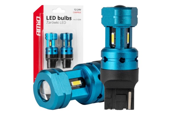 Amio - Λάμπες Led Canbus T20 7440 W21W 4SMD 1860 Λευκή 6000K – 12/24V - 2 Τεμ. (04254/AM) Amio - Λάμπες Led Canbus T20 7440 W21W 4SMD 1860 Λευκή 6000K – 12/24V - 2 Τεμ. (04254/AM)