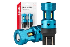 Amio - Λάμπες Led Canbus T20 7443 W21/5W 4SMD 1860 Λευκή 6000K– 12/24V - 2 Τεμ. (04255/AM)