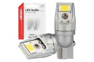 Amio - Λάμπες Led Canbus T10 W5W 2SMD 3570 Λευκή 6000K – 12/24V - 2 Τεμ. (04256/AM)