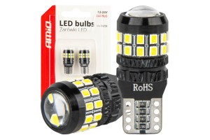 Amio - Λάμπες Led Canbus T10 (W5W) 27SMD 2016 Λευκές 5500K 12V/24V - 2τεμ. (04258/AM)