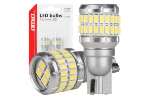 Amio - Λάμπα Led Canbus T15 (W16W) 48SMD 3014 + 4SMD 3030 Λευκή 6000K 12V/24V Για Φώτα Όπισθεν & Βοηθητικό Φωτισμό - 2τεμ. (04261/AM)
