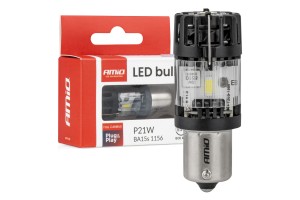 Amio - Λαμπτήρες Led Τύπου P21W Βάση BA15s Τάση Λειτουργίας 12V Απόδοσης 66W (4800lm) Lumitec Series Full Canbus Μονοπολικό Csp 6500K Plug & Play Για Επιβατικά Αυτοκίνητα - 2 τεμ. (04688/AM)