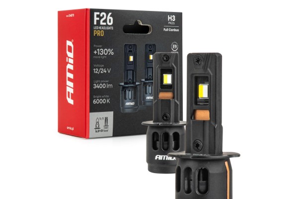 Amio - Λάμπες Led F26 Pro Series H3 12/24V 68W 2900-3550lm 6.000K Full Can-Bus Plug&Play - 2 Τεμ. (04870/AM) Amio - Λάμπες Led F26 Pro Series H3 12/24V 68W 2900-3550lm 6.000K Full Can-Bus Plug&Play - 2 Τεμ. (04870/AM)