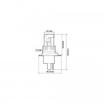 Λαμπα Led H4 12V 6.500K P43t Θερμο 2.000lm/2.400lm+ΨΥΧΡΟ1.500/2.000lm 25W Halo Led Quick Fit Alien Series Lampa - 1 ΤΕΜ.