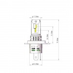 Λαμπα Led H4 12V IP65 6.000K 4.600lm Led Set Pro Smart Series M-TECH - 2 ΤΕΜ.
