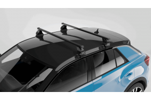 Menabo - Ολοκληρωμένο Σετ Μπάρες Οροφής Σιδήρου Omega L 130 Cm Μαύρο Για Alfa Romeo Junior 06/2024- 5πορτο Suv - 1 Σετ (10030/MB+12680/MB)
