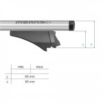 Menabo Μπαρες Οροφης Αλουμινιου Blade M Silver 118 Cm Με Ακρα Alfa High Για Gmc Acadia 5 Doors 2017> Με Flush Rails - 2 ΤΕΜ. (12920/MB)
