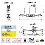 Menabo - Βάση Ποδηλάτου Κοτσαδόρου Orbit 2 Για 2 Ποδήλατα Ή E-bike / Fat Bike Αναδιπλούμενη Με Ανάκλιση / Μοχλό Γρήγορης Ασφάλισης / Αντάπτορα 13 Pin - 1 τεμ. (14750/MB)