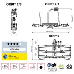 Menabo - Βάση Ποδηλάτου Κοτσαδόρου Orbit 3 Για 3 Ποδήλατα Ή E-bike / Fat Bike Αναδιπλούμενη Με Ανάκλιση / Μοχλό Γρήγορης Ασφάλισης / Αντάπτορα 13 Pin - 1 τεμ. (14760/MB)