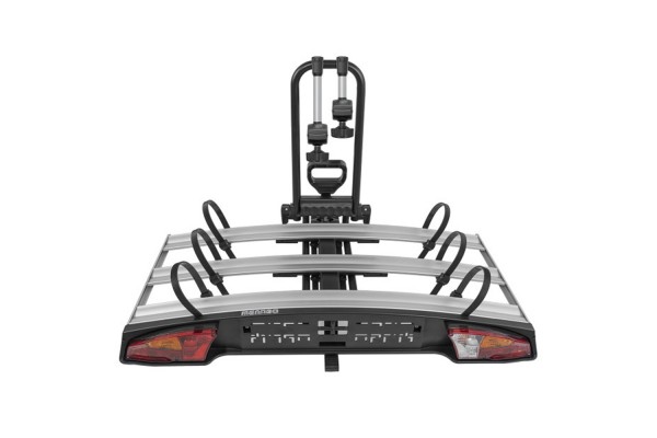 Menabo - Βάση Ποδηλάτου Κοτσαδόρου Alioth 3 Για 3 Ποδήλατα Ή E-bike / Fat Bike Με Ανάκλιση / Μοχλό Γρήγορης Ασφάλισης / Αντάπτορα 13 Pin - 1 τεμ. (14910/MB)