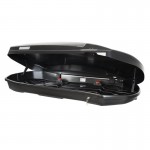 Menabo - Μπαγκαζιέρα Οροφής Satellite 550 Duo Διπλό Άνοιγμα Black Με Δαγκάνες Crab (Μαύρη / Γυαλιστερή 198x94x36cm) Για Ασφαλή Μεταφορά Φορτίου (16930/MB)