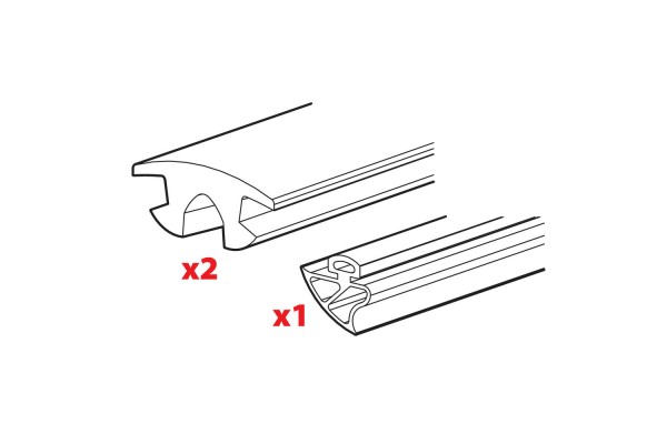 Nordrive - Ανταλλακτικά Λαστιχά Για Μπάρες Αλουμινίου Kargo Plus 180cm - 1 Σετ 3 τεμ. (N99991)