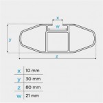 Μπαρες Οροφης Αλουμινιου Blade L Silver 127cm Με Ακρα Alfa High Για Flush / Standard Rails Menabo - 2 ΤΕΜ.